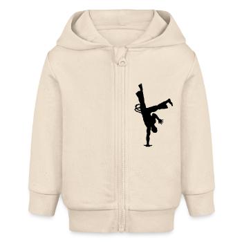 Capoeira regionale Silhouette - Baby Organic Kapuzenjacke Baby Connector von Stanley/Stella - Natur - Vorne