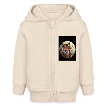 Majestätischen Tiger - Baby Organic Kapuzenjacke Baby Connector von Stanley/Stella - Natur - Vorne