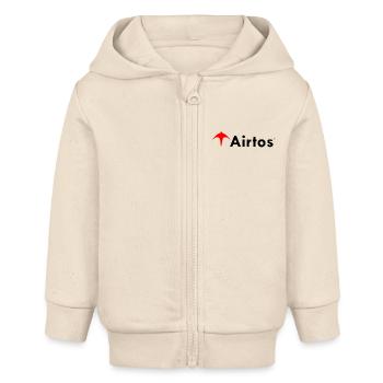 LOGO airtos rouge + texte noir - Veste à capuche bébé bio Stanley/Stella - écru doux - Devant