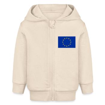 Drapeau de l’UE - Veste à capuche bébé bio Stanley/Stella - écru doux - Devant