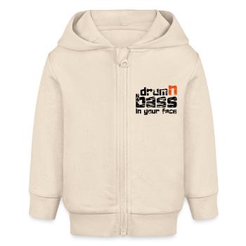 Drum'n'Bass Music Techno Bass Idée cadeau - Veste à capuche bébé bio Stanley/Stella - écru doux - Devant