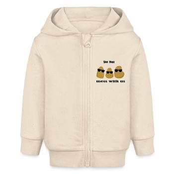 Potatoes do potato potato - Baby Organic Zip-up Hoodie by Stanley/Stella - soft Ecru - Front