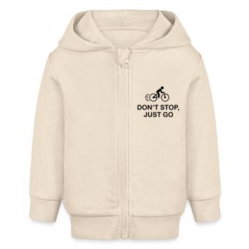 Bicyclette - Veste à capuche bébé bio Stanley/Stella - écru doux - Devant