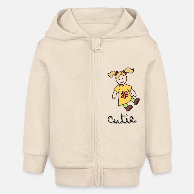 CUTIE - Veste à capuche bébé bio Stanley/Stella - écru doux