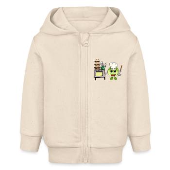 chou cuisine cuisine cuisinier amateur chefs hôtes - Veste à capuche bébé bio Stanley/Stella - écru doux - Devant