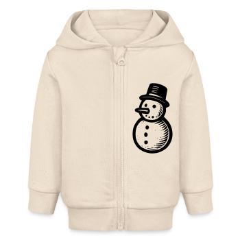 Bonhomme de neige - Veste à capuche bébé bio Stanley/Stella - écru doux - Devant