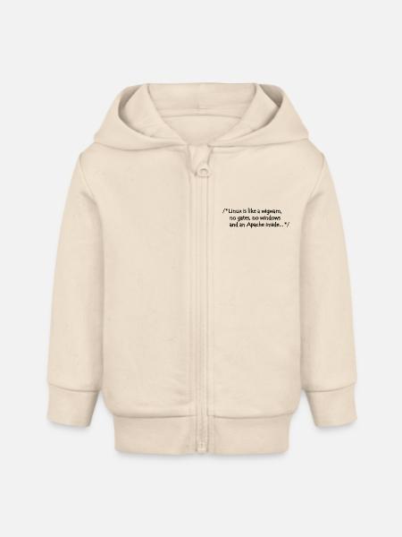 Linux is like a wigwam - Baby Organic Kapuzenjacke Baby Connector von Stanley/Stella - Natur
