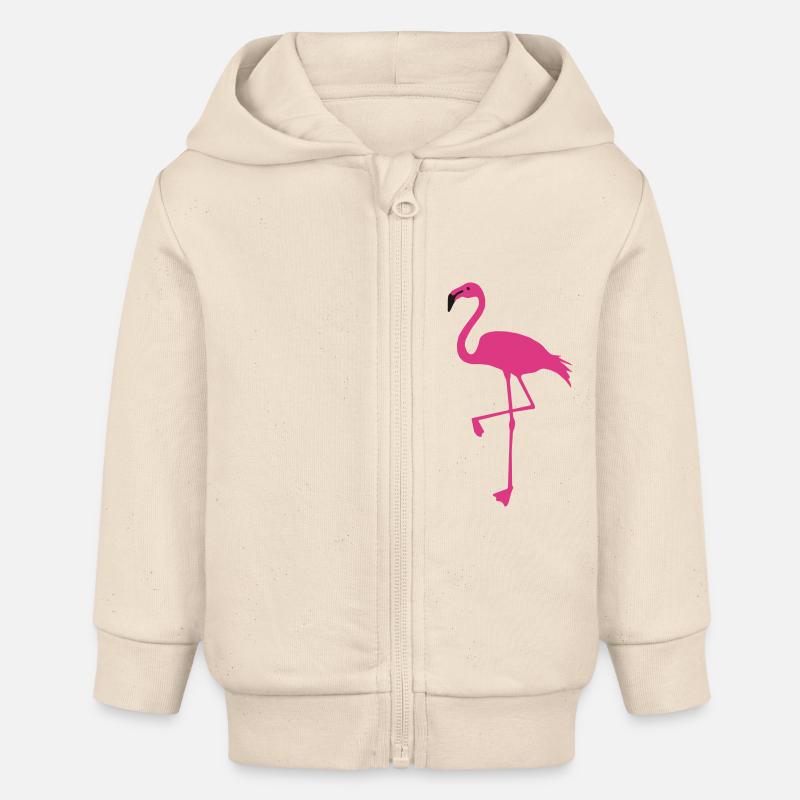 Flamant - Veste à capuche bébé bio Stanley/Stella - écru doux