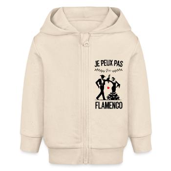 I CAN'T I HAVE FLAMENCO - HUMOR - Baby Organic Zip-up Hoodie by Stanley/Stella - soft Ecru - Front
