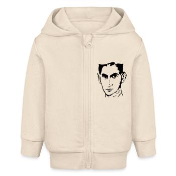 Portrait of Franz Kafka, - Baby Organic Zip-up Hoodie by Stanley/Stella - soft Ecru - Front