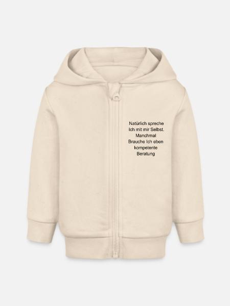 Lustiger Spruch - Baby Organic Kapuzenjacke Baby Connector von Stanley/Stella - Natur