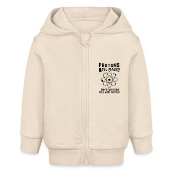 Protonen haben Masse - Baby Organic Kapuzenjacke Baby Connector von Stanley/Stella - Natur - Vorne