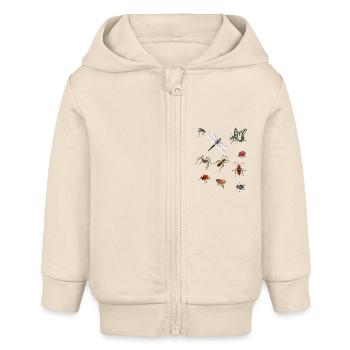 Nature nature nature nature nature faune forêt enfants - Veste à capuche bébé bio Stanley/Stella - écru doux - Devant