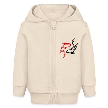 Requins - Yin Yang - Dans toutes les couleurs Vector - Veste à capuche bébé bio Stanley/Stella - écru doux - Devant