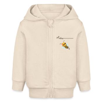 Just relax bee - Baby Organic Kapuzenjacke Baby Connector von Stanley/Stella - Natur - Vorne