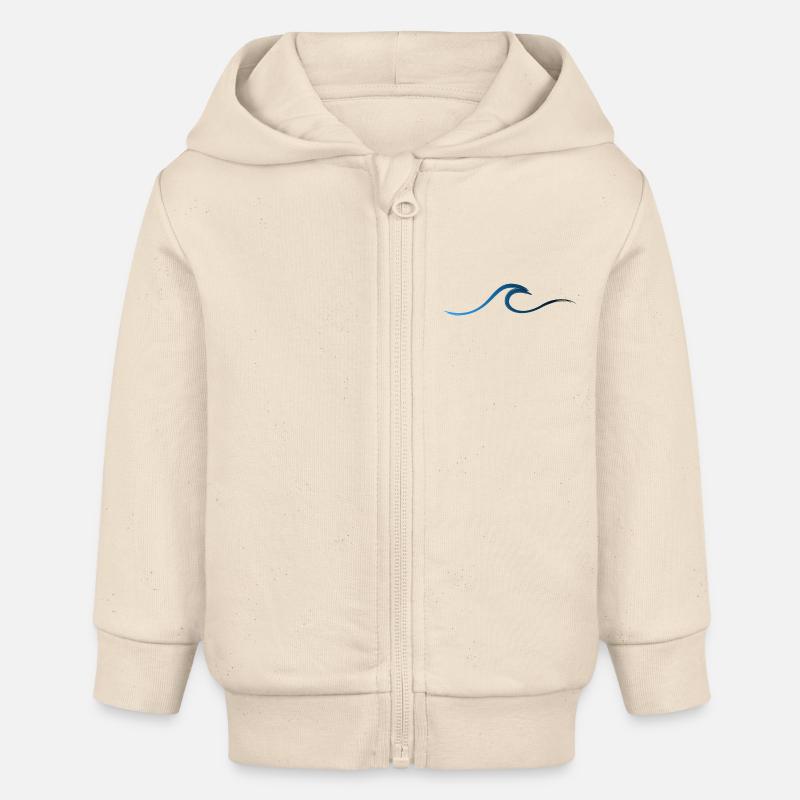 Vague vague Surf Eau Rat Surfer - Veste à capuche bébé bio Stanley/Stella - écru doux