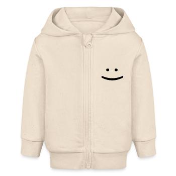 Smiley - Veste à capuche bébé bio Stanley/Stella - écru doux - Devant