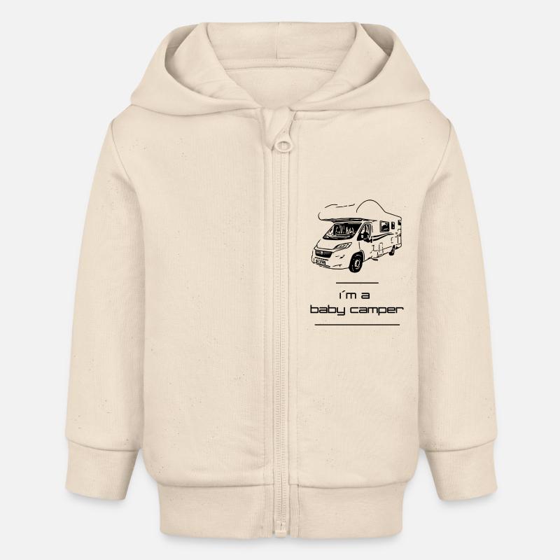 Im un campeur de bébé - Veste à capuche bébé bio Stanley/Stella - écru doux