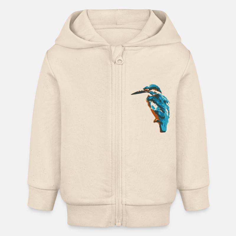 martin-pêcheur - Veste à capuche bébé bio Stanley/Stella - écru doux