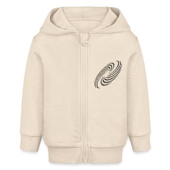 Twisted Spiral Planet Whirlpool Formation - Baby Organic Zip-up Hoodie by Stanley/Stella - soft Ecru - Front