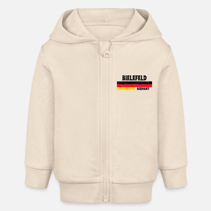 Bielefeld Allemagne Drapeau - Veste à capuche bébé bio Stanley/Stella - écru doux
