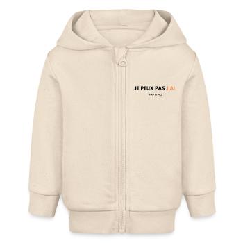 Ich kann nicht, ich kann Wasserrafting machen - Baby Organic Kapuzenjacke Baby Connector von Stanley/Stella - Natur - Vorne