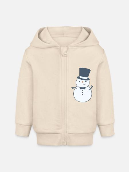 Sir Schneemann - Baby Organic Kapuzenjacke Baby Connector von Stanley/Stella - Natur