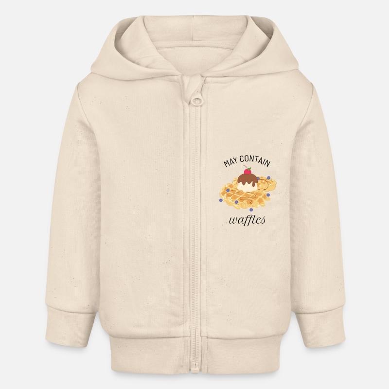gaufres - Veste à capuche bébé bio Stanley/Stella - écru doux