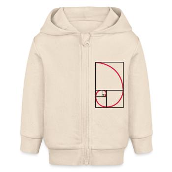 Fibonacci Kurve goldener Schnitt Art - Baby Organic Kapuzenjacke Baby Connector von Stanley/Stella - Natur - Vorne