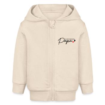 Bester Papa - Baby Organic Kapuzenjacke Baby Connector von Stanley/Stella - Natur - Vorne