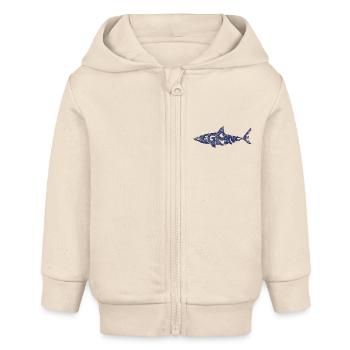Requin élégant - Veste à capuche bébé bio Stanley/Stella - écru doux - Devant