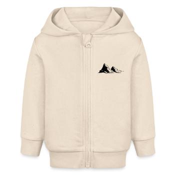Mountains - Baby Organic Zip-up Hoodie by Stanley/Stella - soft Ecru - Front