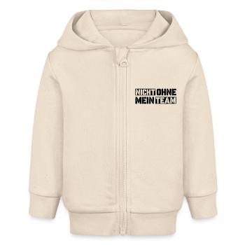 without my team - Baby Organic Zip-up Hoodie by Stanley/Stella - soft Ecru - Front