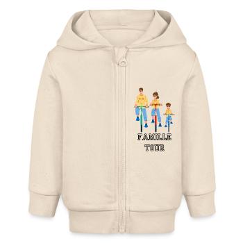 Family Tour - Baby Organic Zip-up Hoodie by Stanley/Stella - soft Ecru - Front