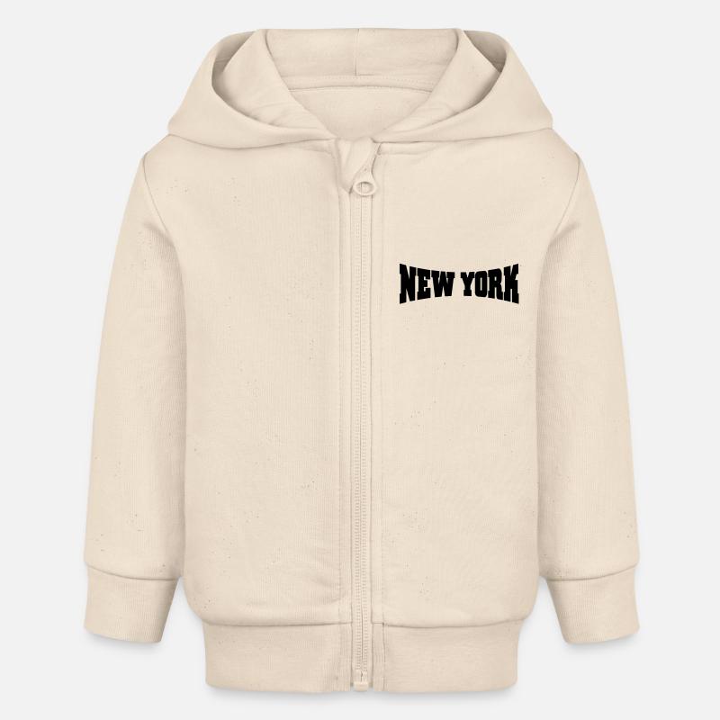 New York - Veste à capuche bébé bio Stanley/Stella - écru doux