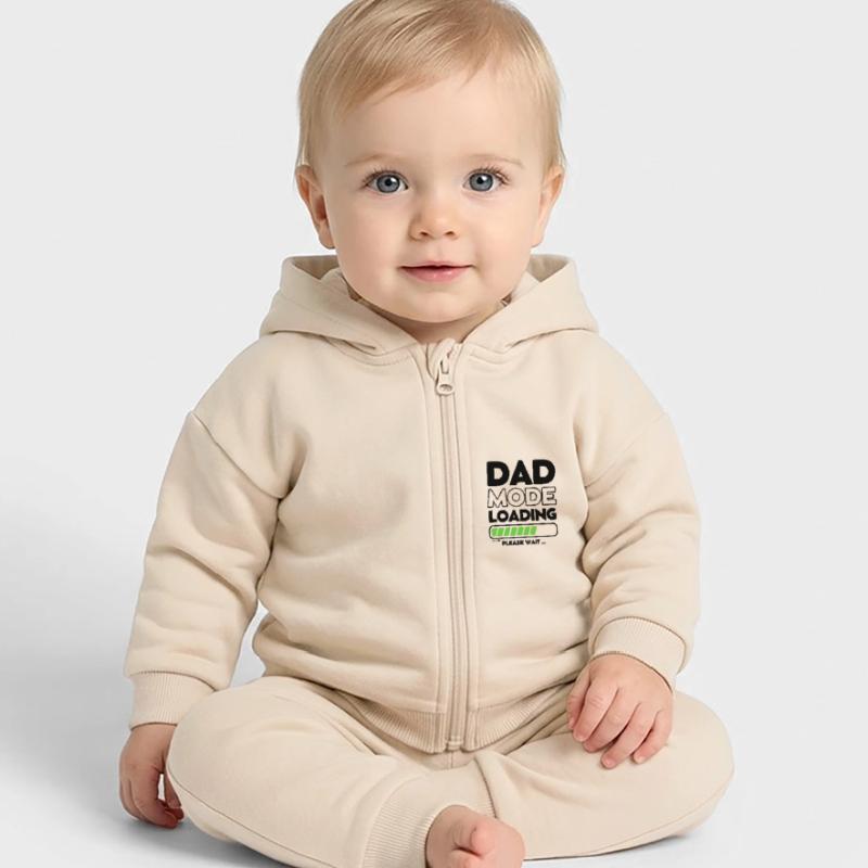 Loading soon daddy - DAD mode loading Baby Organic Zip-up Hoodie by Stanley/Stella