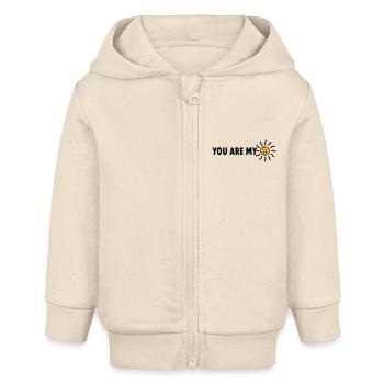 Slogan du bist mein Sonnenschein - Baby Organic Kapuzenjacke Baby Connector von Stanley/Stella - Natur - Vorne