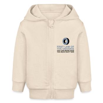 On ne peut jamais avoir trop de ruban adhésif! - Veste à capuche bébé bio Stanley/Stella - écru doux - Devant