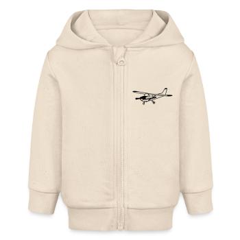 Cessna Sportflugzeug Pilot fliegen Geschenk - Baby Organic Kapuzenjacke Baby Connector von Stanley/Stella - Natur - Vorne