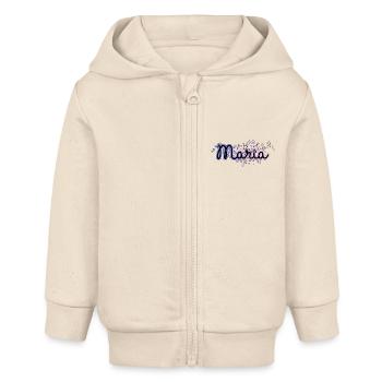 Prénom Nom Maria - Veste à capuche bébé bio Stanley/Stella - écru doux - Devant