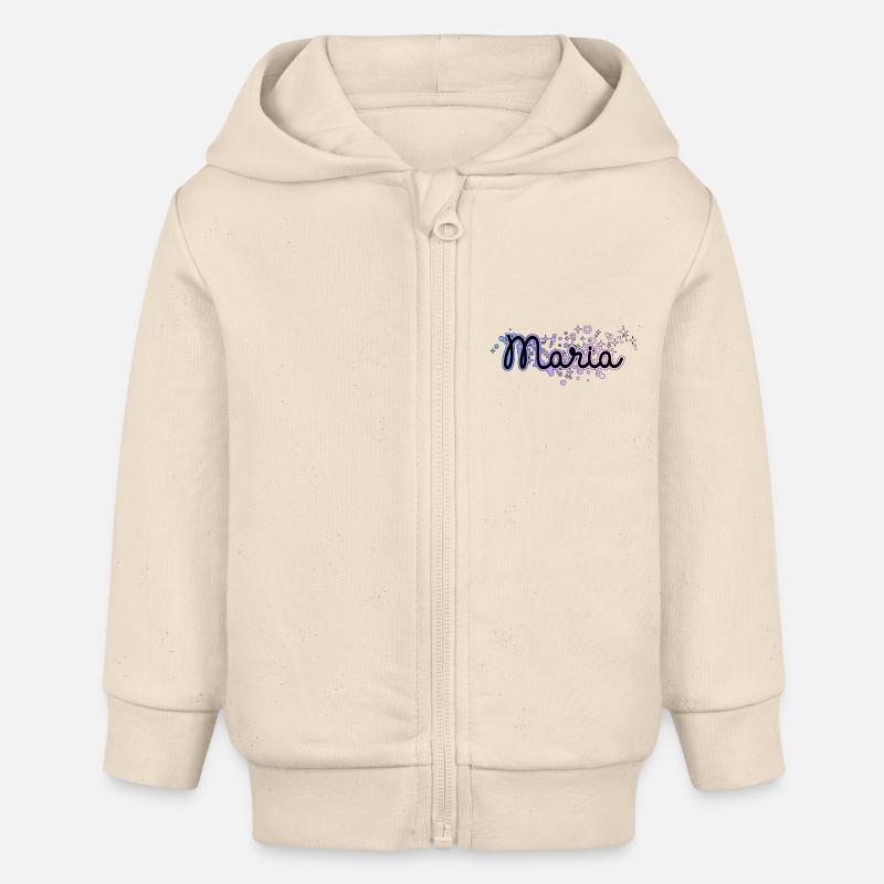 Nome Maria Nome - Felpa con cappuccio con zip neonato bio di Stanley/Stella - ecru morbido