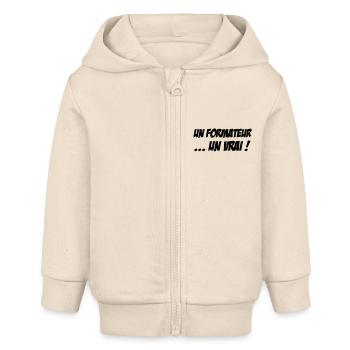 Formateur / Formatrice / Formation / Education - Veste à capuche bébé bio Stanley/Stella - écru doux - Devant