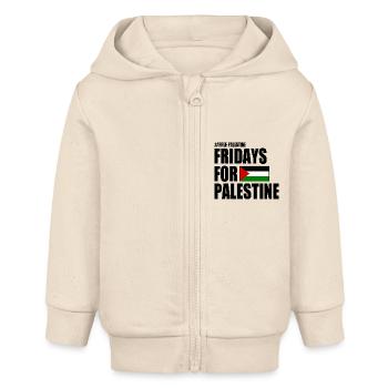 Free palestine fridays for palestine - Baby Organic Kapuzenjacke Baby Connector von Stanley/Stella - Natur - Vorne