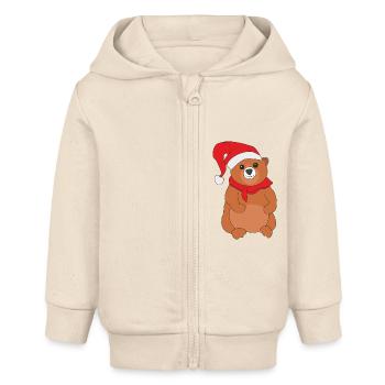 Teddybär - Baby Organic Kapuzenjacke Baby Connector von Stanley/Stella - Natur - Vorne