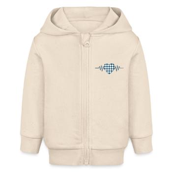 Bayern im Herzen - Baby Organic Kapuzenjacke Baby Connector von Stanley/Stella - Natur - Vorne