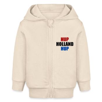 Hup holland hup - Baby Organic Kapuzenjacke Baby Connector von Stanley/Stella - Natur - Vorne