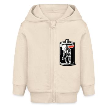 Robot Déchargé - Veste à capuche bébé bio Stanley/Stella - écru doux - Devant