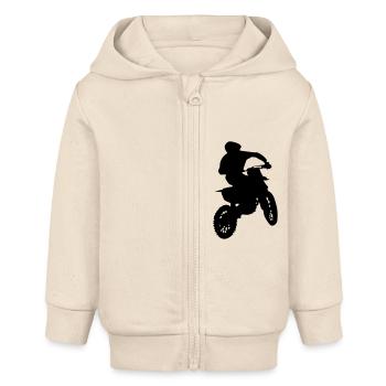 motocross racer - Baby Organic Kapuzenjacke Baby Connector von Stanley/Stella - Natur - Vorne