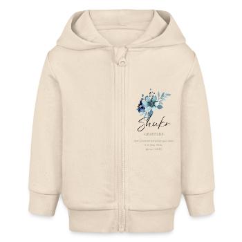 Shukr Gratitude Calligraphy Art - Baby Organic Zip-up Hoodie by Stanley/Stella - soft Ecru - Front