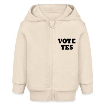 Vote yes - Baby Organic Zip-up Hoodie by Stanley/Stella - soft Ecru - Front